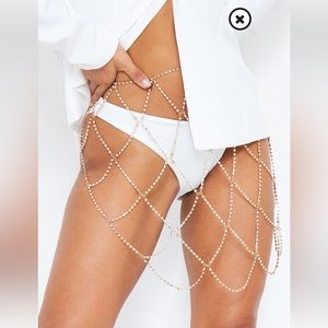 Pretty Little Thing Gold Diamanté Body Jewellery Skirt